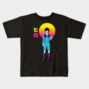 Hiro DARLING in the FRANXX  Anime Vaporwave Kids T-Shirt